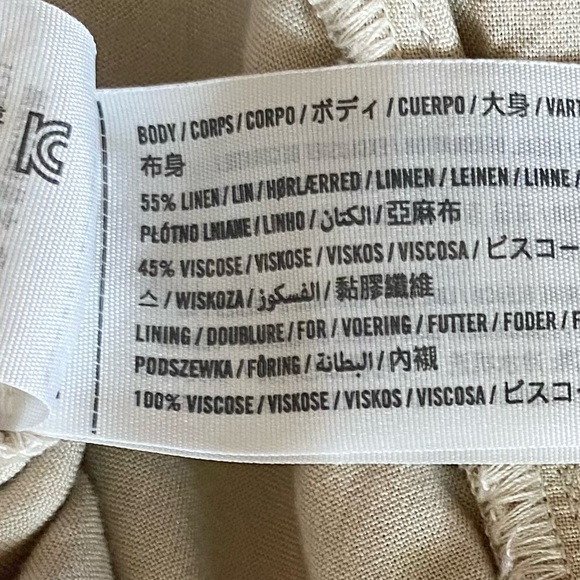 Abercrombie & Fitch Shorts Linen Ultra High Waist Pockets 3” Oatmeal Size Med - Picture 6 of 7